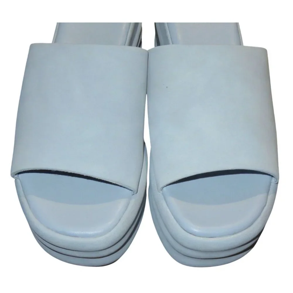 No Boundaries NOBO Pastel Blue Vegan Leather Platform Slides Sandals size 6 - Picture 2 of 9